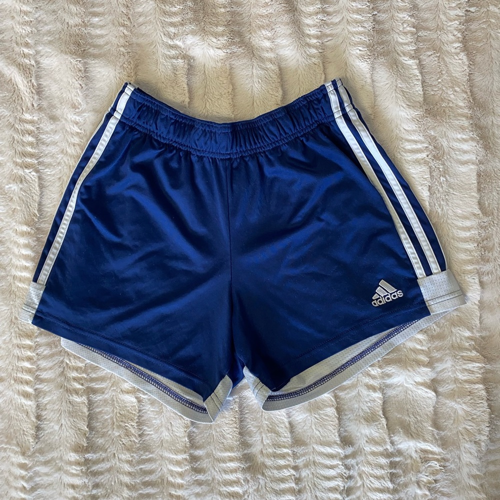 adidas Women's Navy and White Athletic Shorts